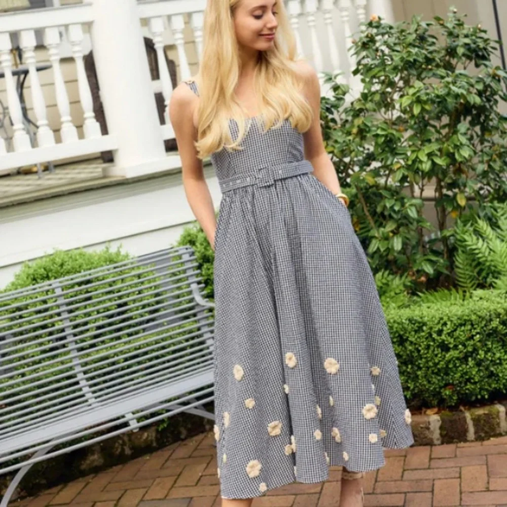 Eddy Katherine Gingham Midi Dress, XS - Picture 4 of 5